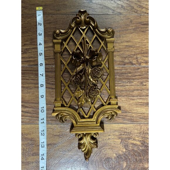 Vintage Wall Plaques Ornate Regency Dart 1970sGold Spring Floral Fall Bounty 4pc - Picture 9 of 10